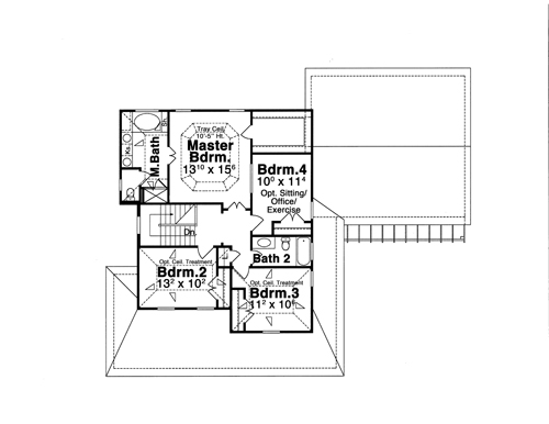 Second Floor image of HAWTHORNE-C House Plan